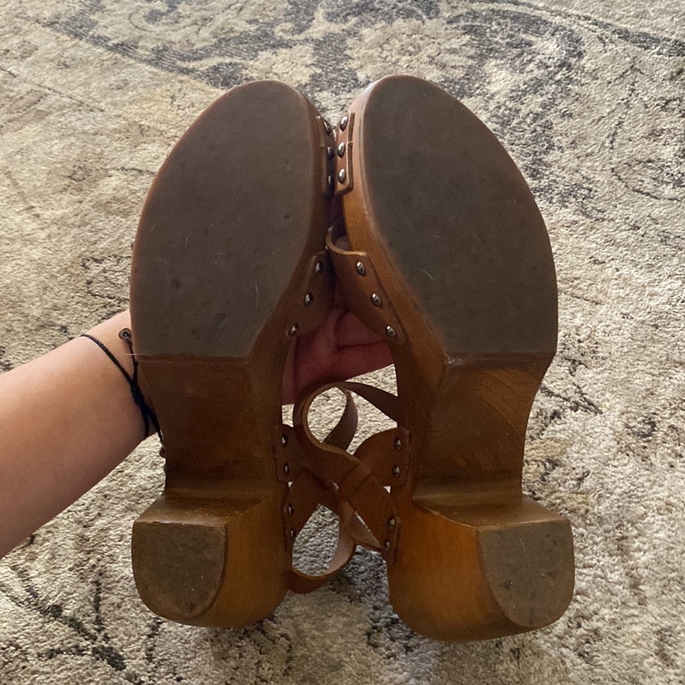 Saks fifth Avenue Wooden Heels - Picture 5 of 6